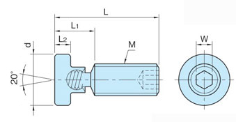 擺動螺絲（B型）(BJ736-B)尺寸圖