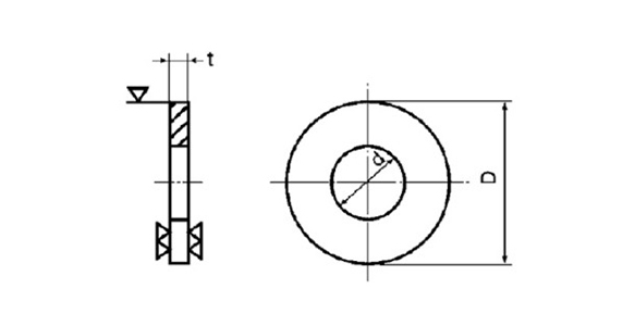鐵 圓墊圈（S45C高抗拉墊圈）尺寸圖
