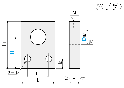 導桿架　-側面安裝孔型（機械加工品）　標準型-:關聯圖像