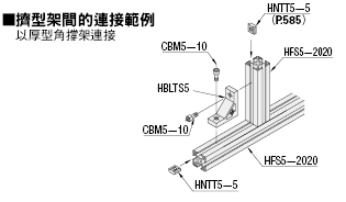 5系列（溝槽寬度6mm）　－1列溝槽用－　厚型角撐架:關聯圖像