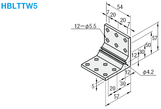 5系列（溝槽寬度6mm）　－3列溝槽用－　厚型角撐架:關聯圖像