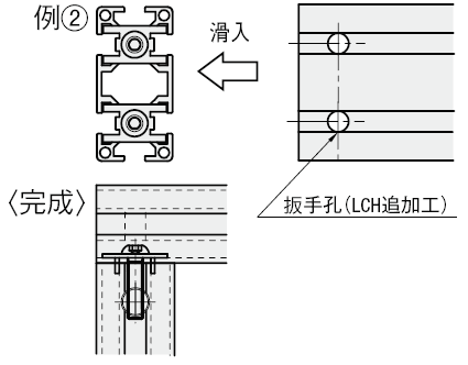 6系列(溝槽寬度8mm)　隱藏式接合零件　一端接合組件:關聯圖像