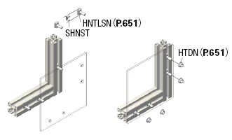 6系列（溝槽寬度8mm）　30･60方形鋁擠型用　預裝螺帽固定座:關聯圖像