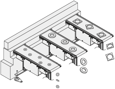 平面皮帶輸送帶　薄型　中央驅動1溝槽擠型架（皮帶輪徑30mm）:關聯圖像