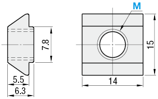 6系列（溝槽寬度8mm）　30･60mm方形鋁擠型用預裝螺帽:關聯圖像