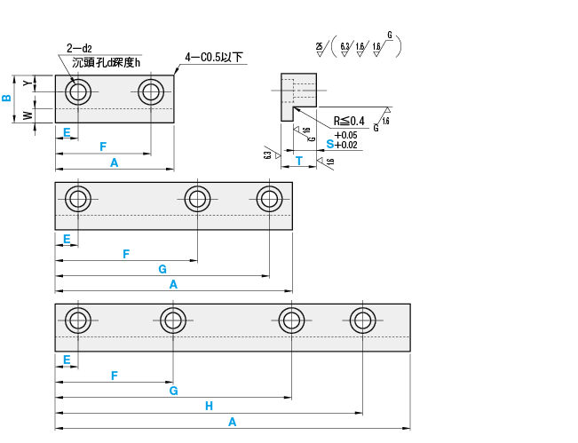 導軌　全長･螺栓間隔指定型:關聯圖像