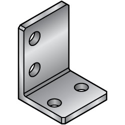 L型加工角座　安裝板･角撐架－中心基準開孔型－ LRCDA