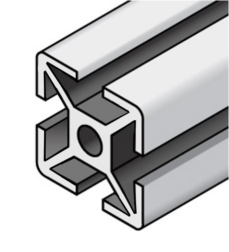 20mm方形  5系列鋁擠型  －1列溝槽－ KHFS5-2020-4000