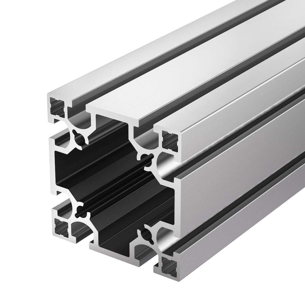 【經濟型】鋁擠型8系列 正方形 80x80mm 2列溝 4面溝