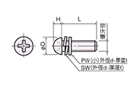 鉄 セットナベ小ネジ（SW・PW（小）付） F-0000-S1E 外形図_01