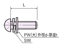鉄 セットなべ小ネジ（SW・PW（大）付）/F-0000-S2E  外形図