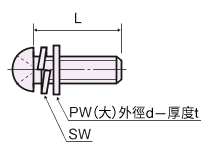 ステンレス セットナベ小ネジ（SW・PW（大）付）/U-0000-S2  外形図
