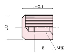 黄銅 ローレットナット（袋型） NBNT-N/NB/NC/NG 外形図