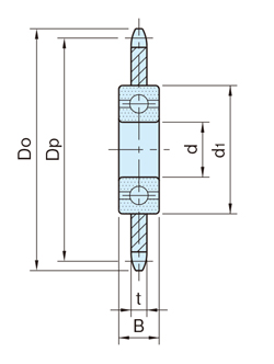 鋼製 鏈輪 惰輪 （SIS） 尺寸圖