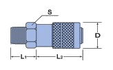 JUNRON快速聯軸器 小型快速聯軸器 MS型 尺寸圖1
