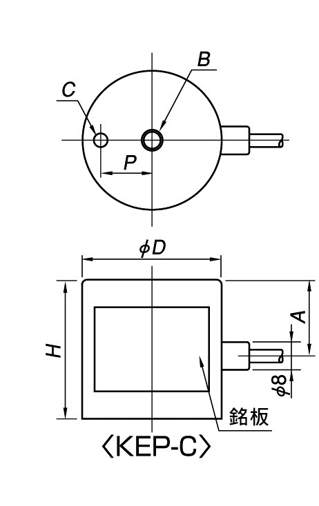 KE型 電磁/永電磁/複合式固定座 尺寸圖4