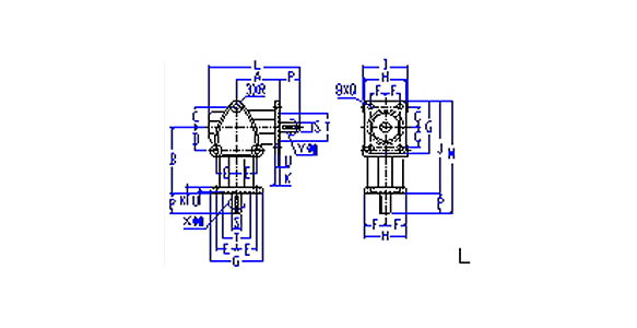傘形齒輪轉向機L型規格 KBX：相關圖像