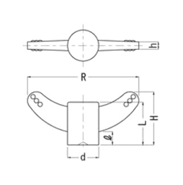不鏽鋼製翼形旋鈕 SW 尺寸圖1