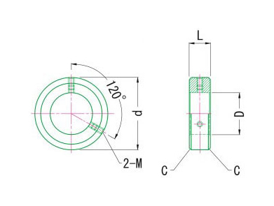 固定軸環（不鏽鋼） SUS 尺寸圖