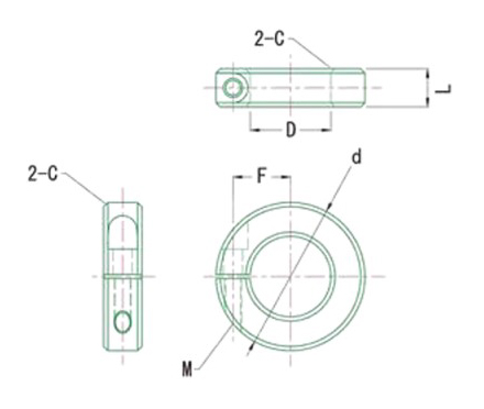 開縫軸環（不鏽鋼） SCS-sus 尺寸圖