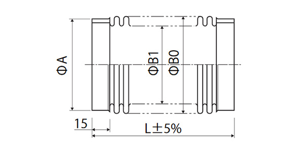 成形波紋管 MFP（兩端管端）尺寸圖