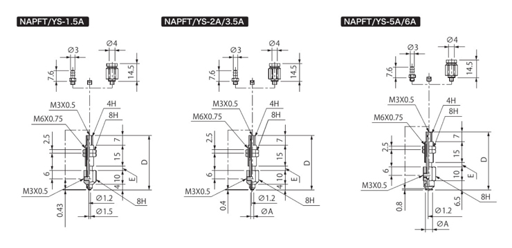 附緩衝式零件吸盤 NAPFTS/YS 尺寸圖1