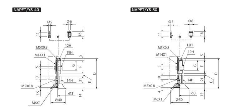 附緩衝式零件吸盤 NAPFTS/YS 尺寸圖5