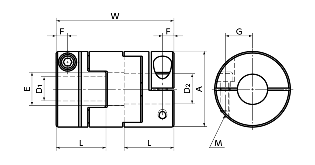 MOL 可撓性聯軸器 十字形 外形圖2