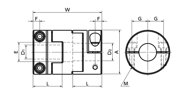 MOL 可撓性聯軸器 十字形 外形圖3