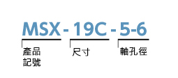 MSX 可撓性聯軸器 開縫型 訂購範例