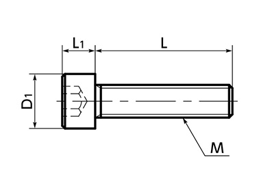 內六角孔螺栓（二硫化鉬膜） SNSS-MO 尺寸圖2