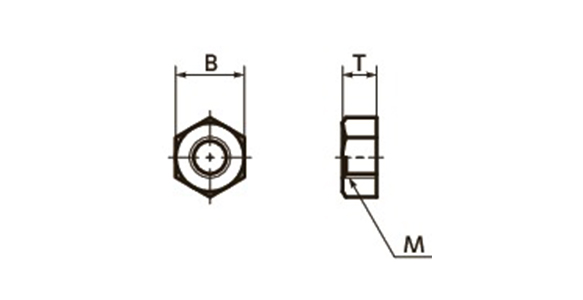 樹脂螺絲（PP／六角螺帽） 尺寸圖
