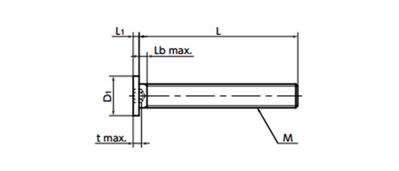內六角孔極低頭螺栓（全螺牙） SSHS-FT 尺寸圖