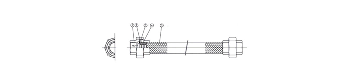 NK-1000 標準套接接頭式可撓性軟管的材質說明圖