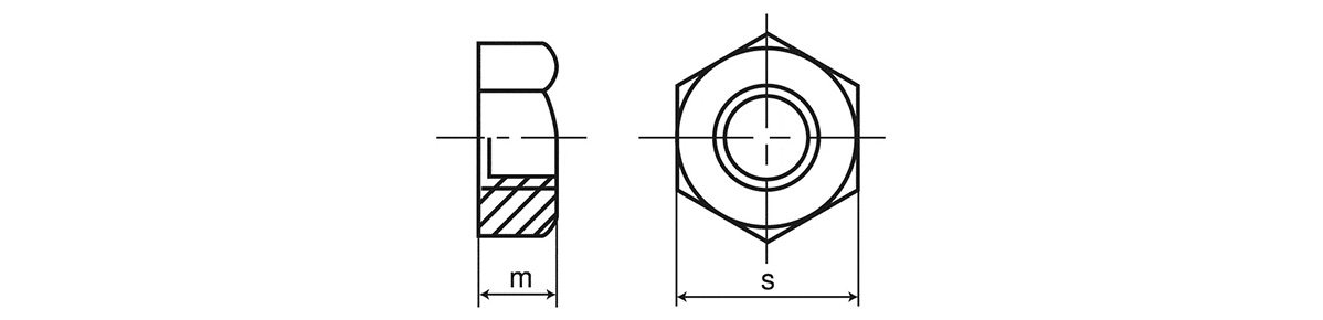 （低鎘材料）ECO-BS 六角螺帽 1級 細螺紋、切削的尺寸圖