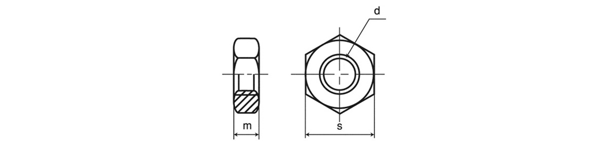 （低鎘材料）ECO-BS 六角螺帽 3級 細螺紋、切削的尺寸圖