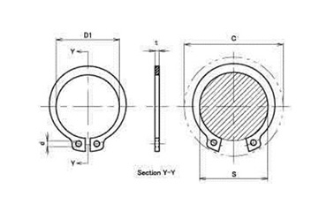 C型固定環（軸用）IWT（自由狀態）規格