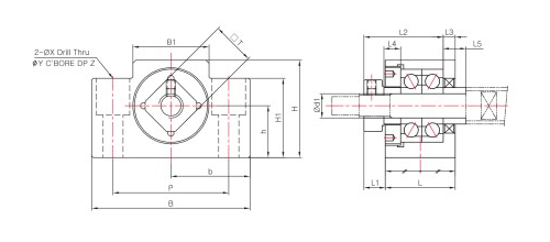 サポートユニット・角型タイプ-固定側角形 EKタイプ- 外形図02