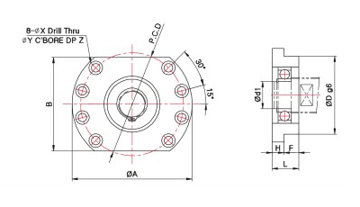 サポートユニット・丸型タイプ-固定側丸形 FFタイプ- 外形図02