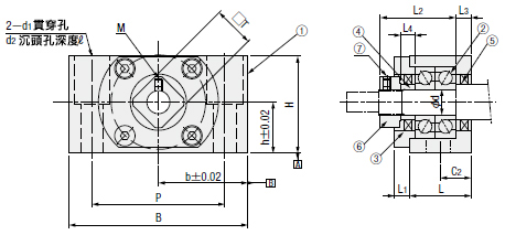 サポートユニット・丸型タイプ-固定側丸形 CKタイプ- [CSGK] 外形図