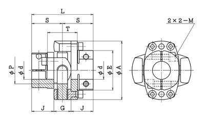 精密軸接頭-修正式 UCN-B系列   尺寸圖