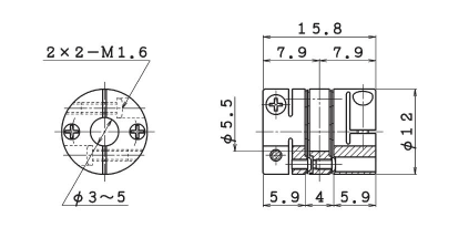 精密軸接頭-板簧式 LAD-C系列　LAD－12C尺寸圖