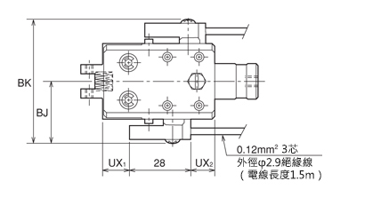 空氣夾頭（平行開關型）SH3系列 單動型（常開型）附開關尺寸圖
