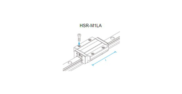 與HSR-M1A型同一截面形狀，加長LM滑塊全長(L)，並增加額定荷重的類型。