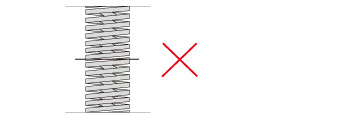 請勿將彈簧縱向重疊使用。彈簧將容易挫曲，可能造成過早折損。