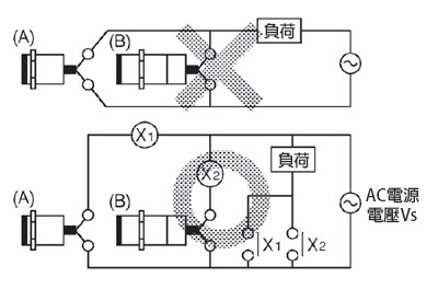 圓筒型直流2線式AC／DC共用接近感應器串聯／並聯連接時的注意事項（並聯連接）相關圖像
