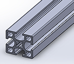 鋁擠型4系列 正方形 20x20mm 1列溝 4面溝