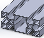 鋁擠型8系列 長方形 40x80mm 2列溝 4面溝