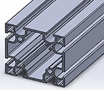 鋁擠型6系列 正方形 60x60mm 2列溝 4面溝