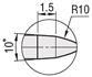硬质合金卸料板固定用导正销 -前端R型･锥形一体型･凸缘负公差･普通型･抛光加工･TiCN涂覆处理-:相关图像